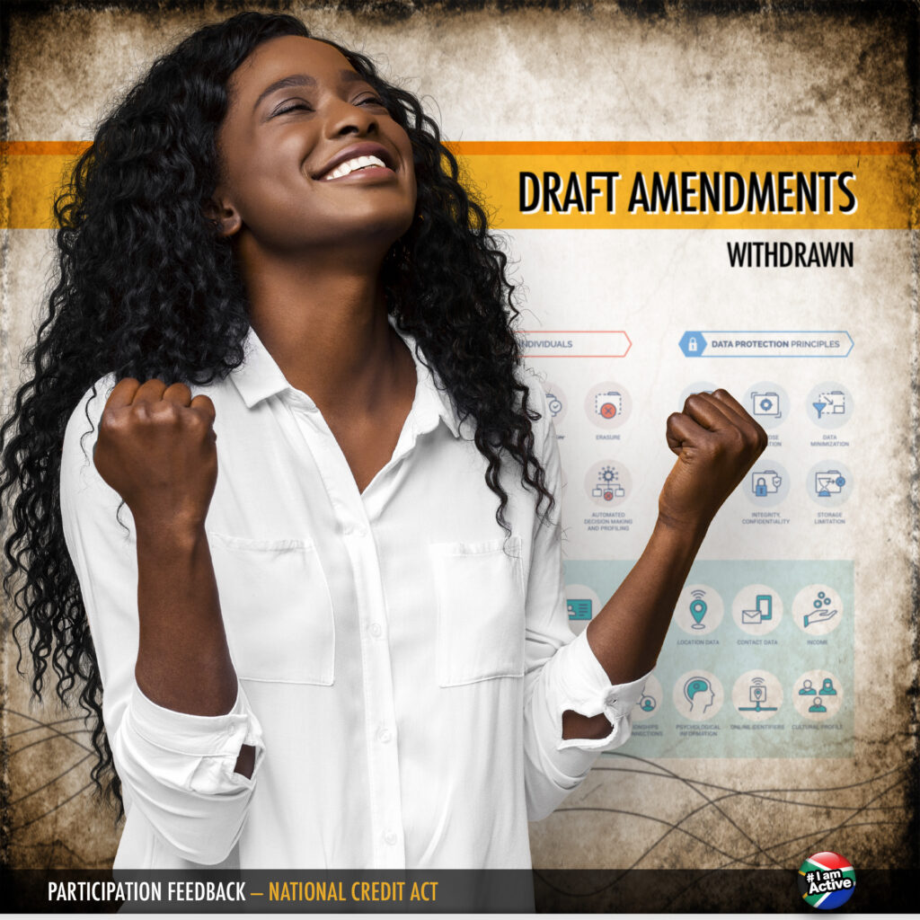 Minister of Trade, Industry and Competition Parks Tau has withdrawn controversial draft amendments to the National Credit Act of 2005 after facing public opposition.