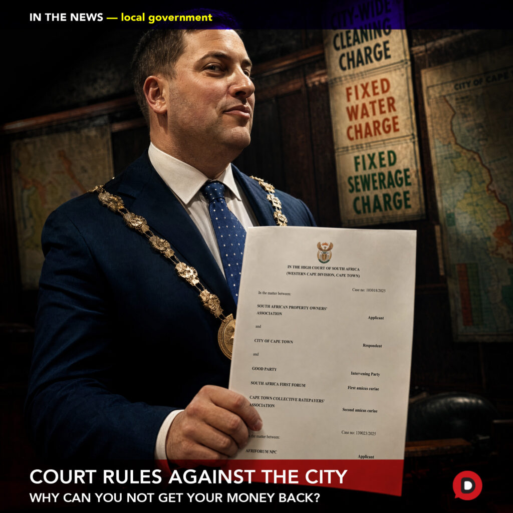 The City of Cape Town will have to overhaul the way it charges homeowners for certain municipal services. This comes after the Western Cape High Court ruled that several property value-linked levies are unlawful.