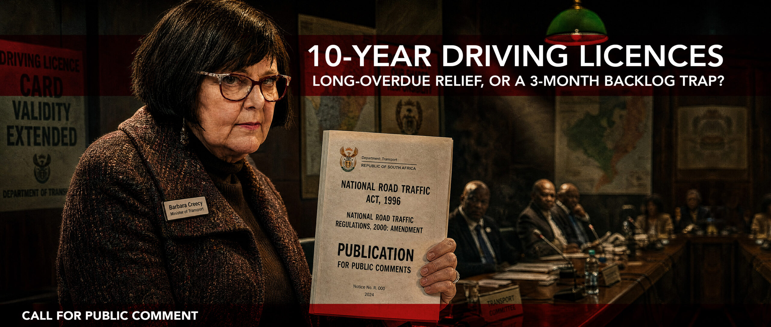 Driving licence extension header The Department of Transport has officially gazetted draft amendments to extend the driving licence card validity for light vehicles and motorcycles from 5 to 10 years.