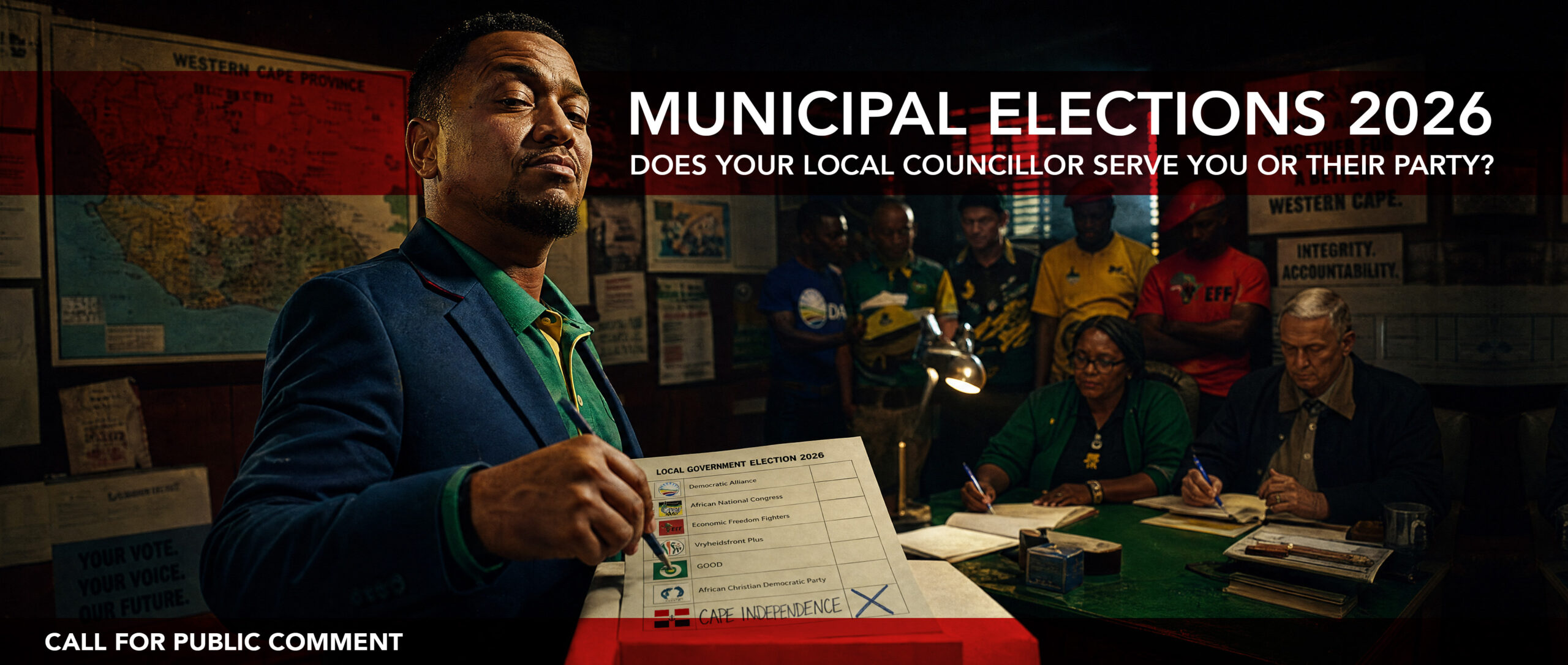 MUNICIPAL ELECTIONS 2026DOES YOUR LOCAL COUNCILLOR SERVE YOU OR THEIR PARTY? Have your say.